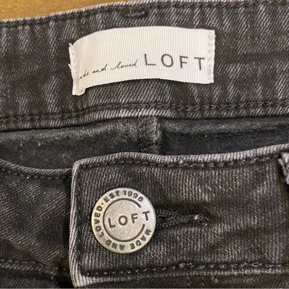 LOFT 4 (27) Curvy Skinny Jeans Washed Black Mid Rise Women’s Stretch - Picture 8 of 16